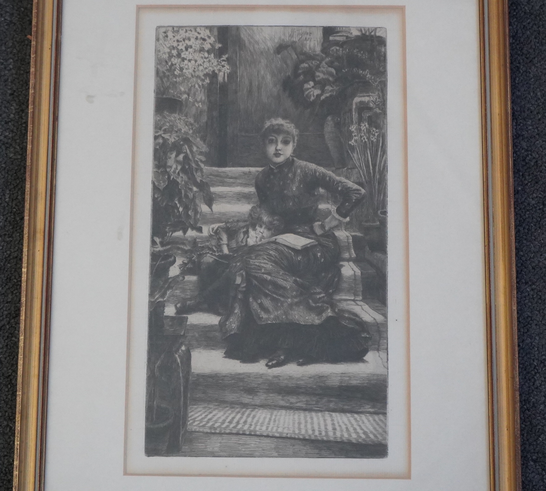 Jacques Joseph Tissot (French, 1836-1902), 'La Soeur Ainee, 1881', etching, 29 x 15cm